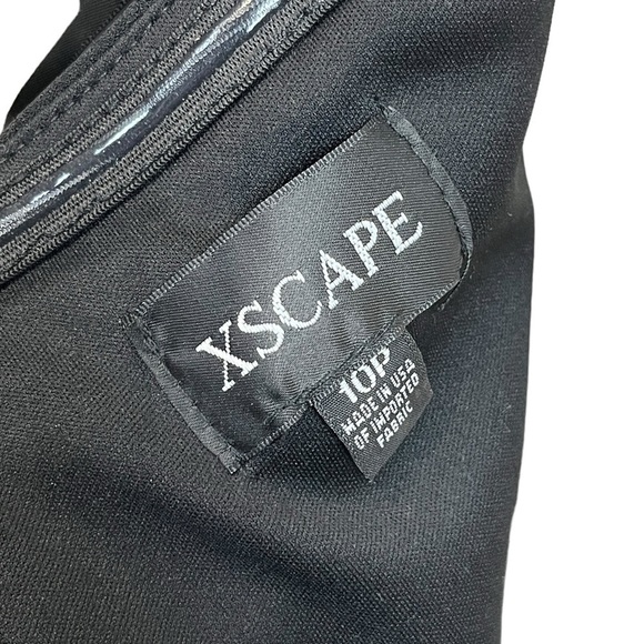 Xscape Isla Long Scuba Crepe Off The Shoulder Ruffle Top Dress. Black 10P #1276 - Picture 3 of 12